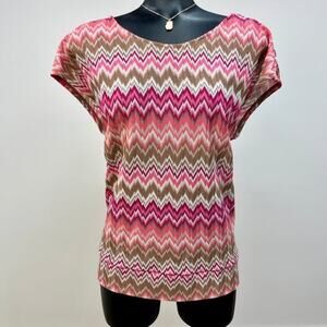 The Limited | Retro Women’s Pink Chevron ZigZag Top | Large